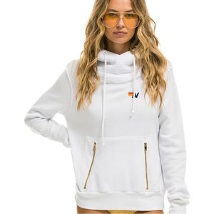 Brand New- Aviator Nation NINJA PULLOVER HOODIE - WHITE